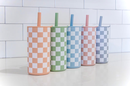 Tall Checkered Cups