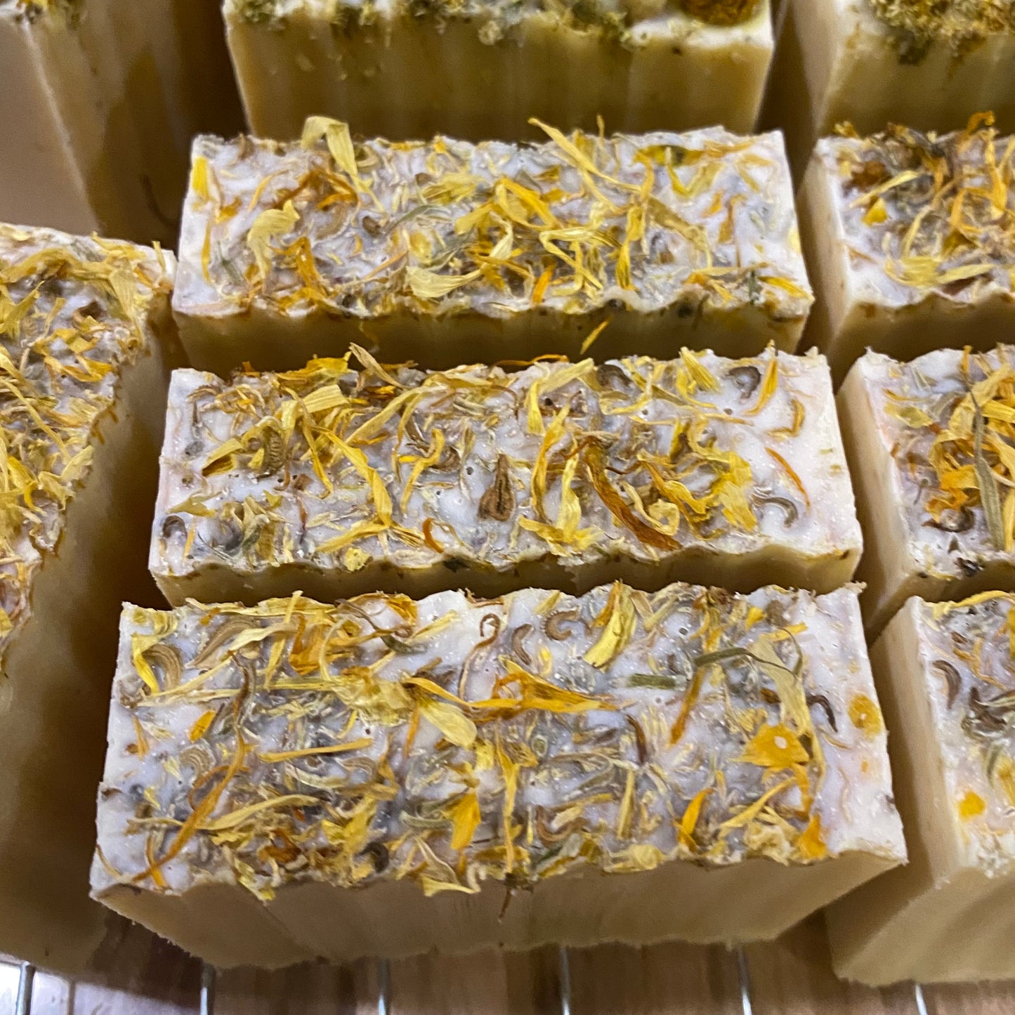 Pink Grapefruit Goat Milk Soap with Calendula Petals - Sugar Hill Soaps & More