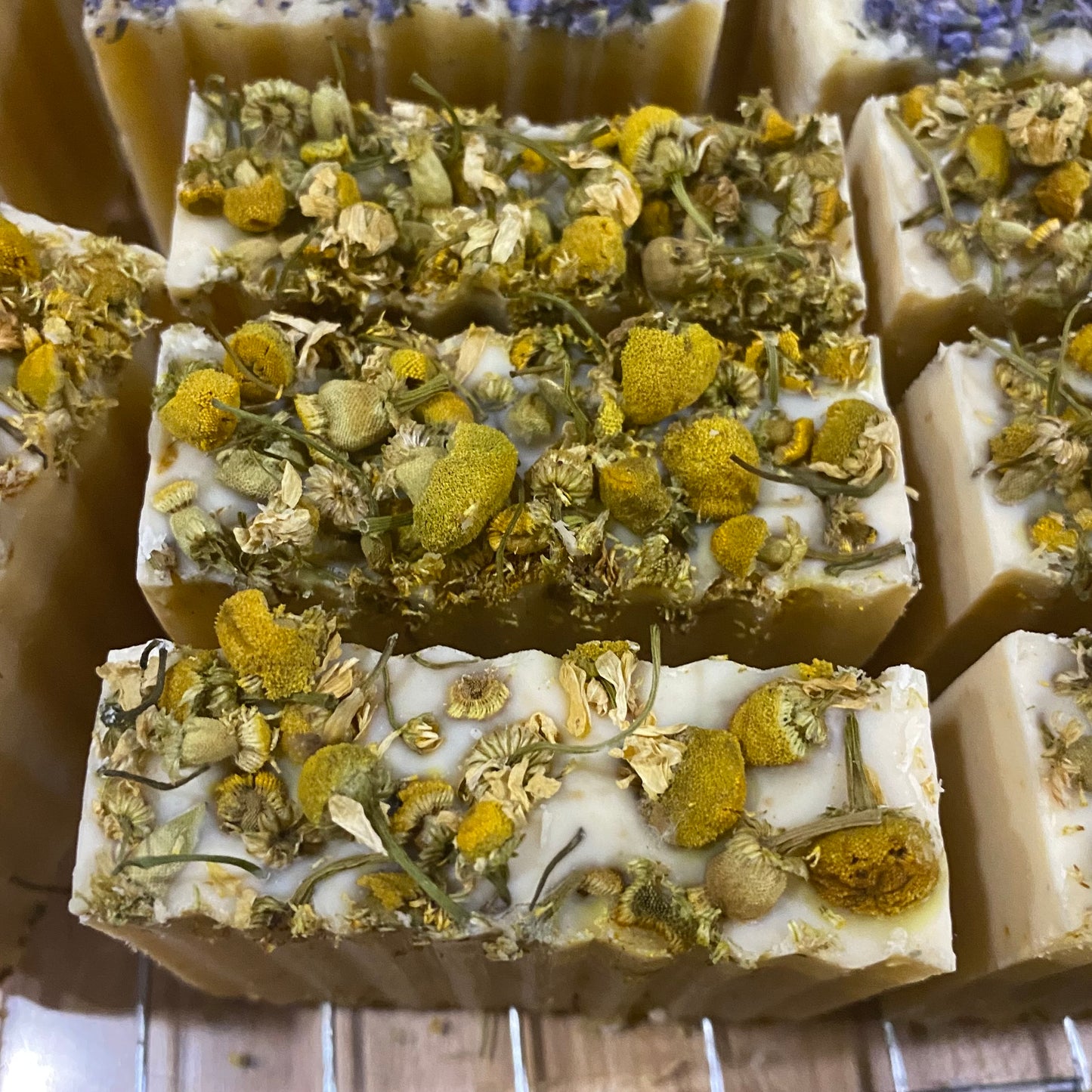 Chamomile Goat Milk Soap with Chamomile flowers - Sugar Hill Soaps & More