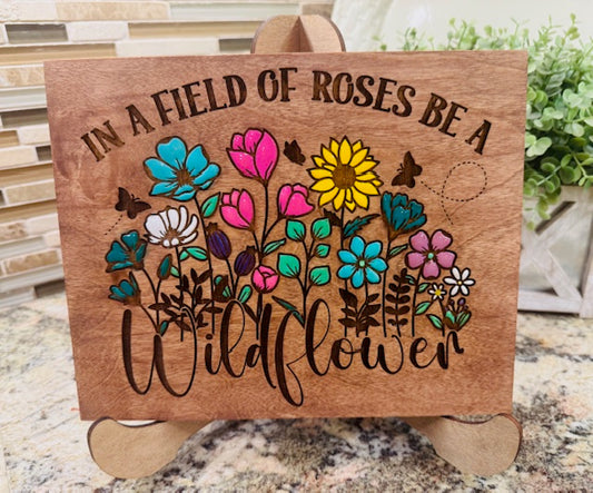 Block Art - In A Field of Wildflowers - STV