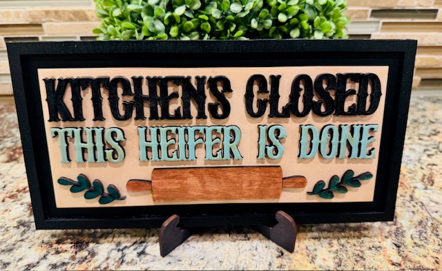 Interchangeable Leaning Frame Insert Highland Cow (Kitchen) - CHD