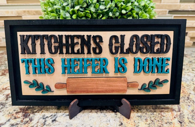 Interchangeable Leaning Frame Insert Highland Cow (Kitchen) - CHD