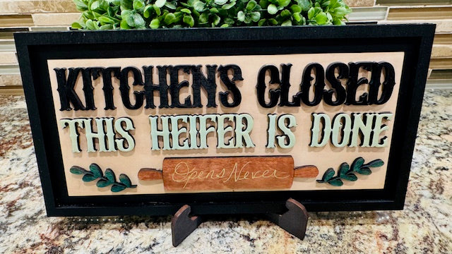 Interchangeable Leaning Frame Insert Highland Cow (Kitchen) - CHD