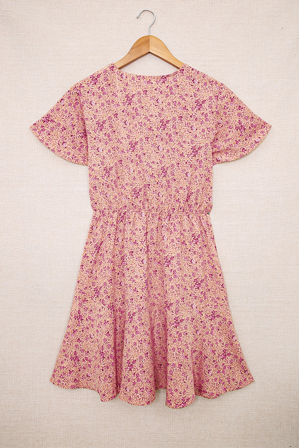 Pink Floral Tie Front Mini Dress| JB Boutique