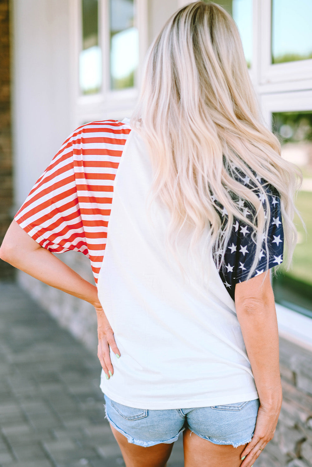 The US Stars and Stripes V Neck Tee | JB Boutique