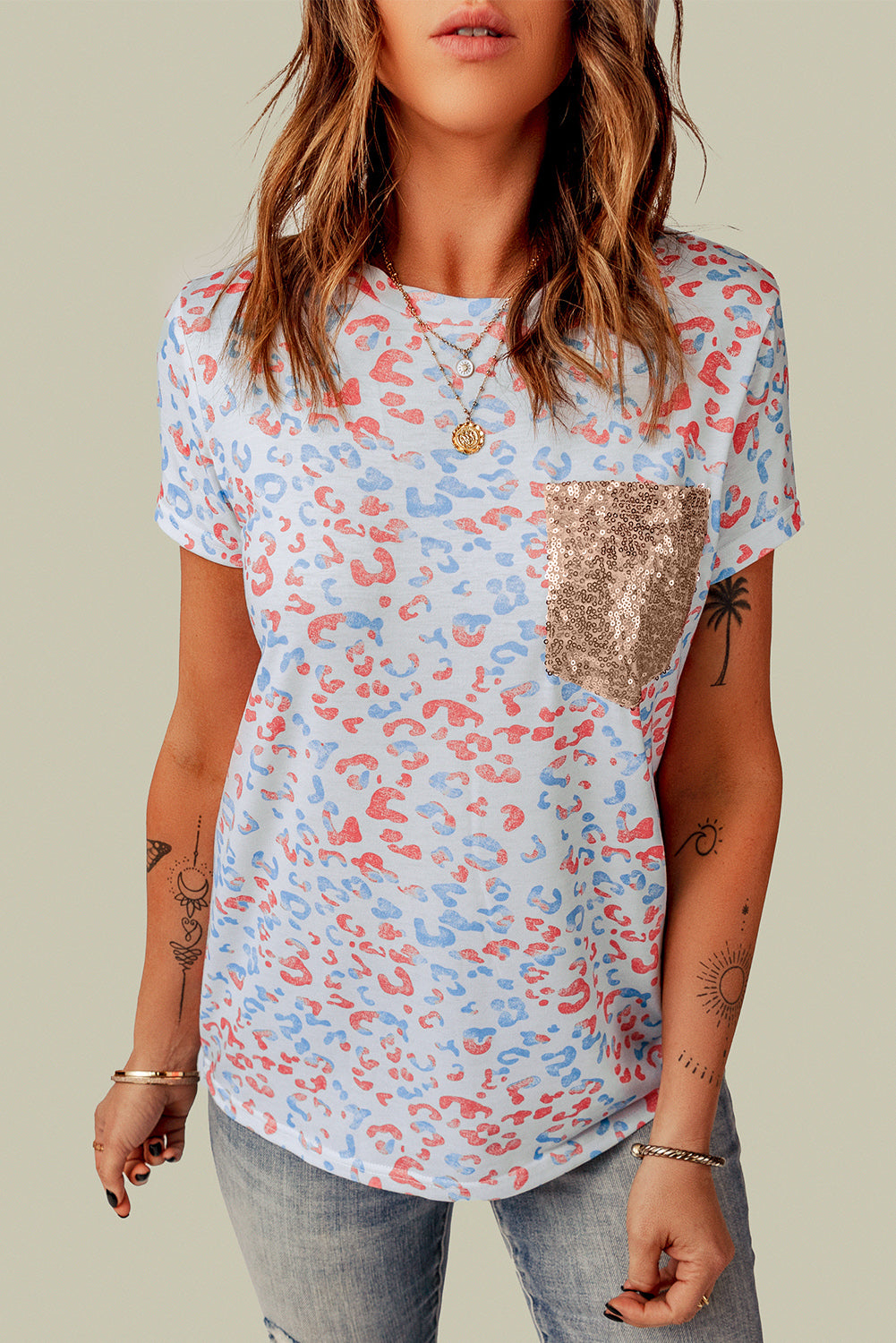 Leopard Print Short Sleeve Top | JB Boutique