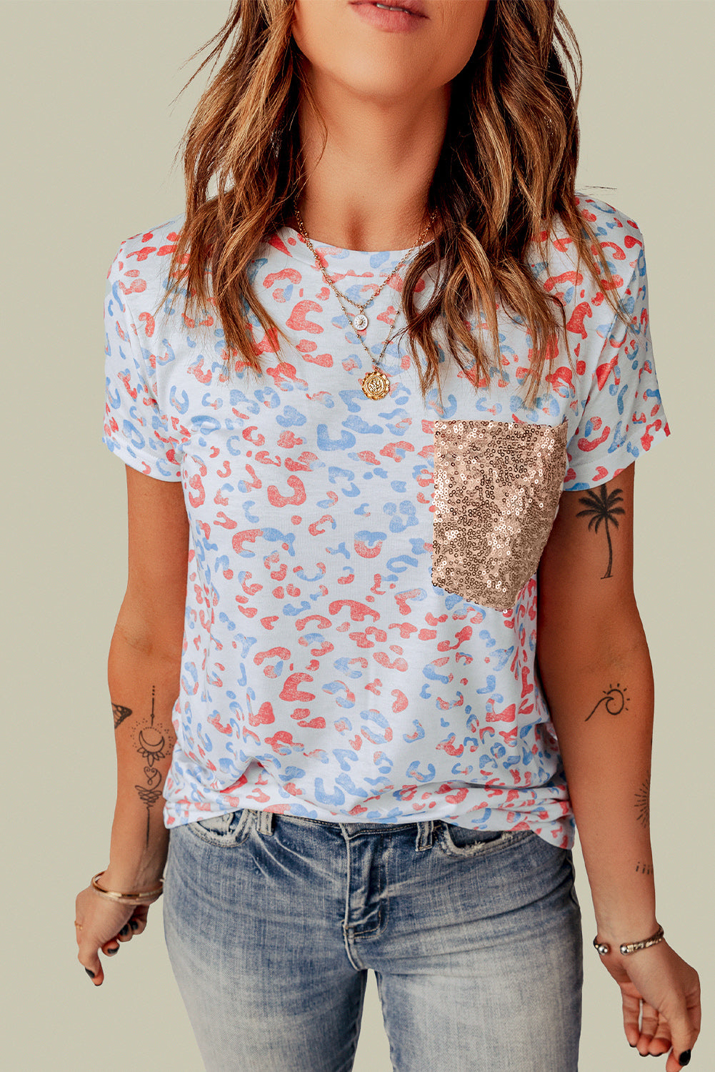 Leopard Print Short Sleeve Top | JB Boutique