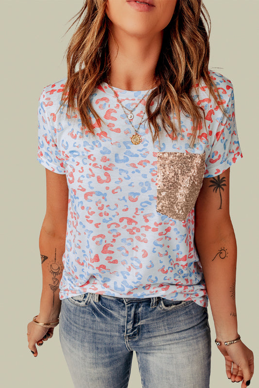 Leopard Print Short Sleeve Top | JB Boutique