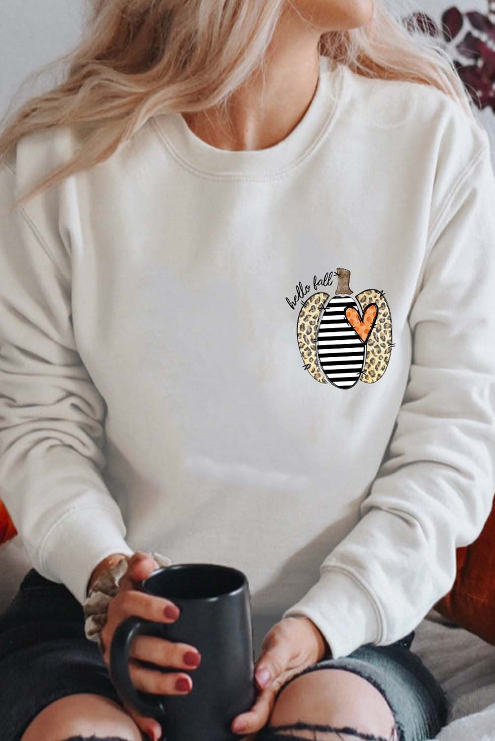 Hello Fall Pumpkin Pullover Sweatshirt | JB Boutique |