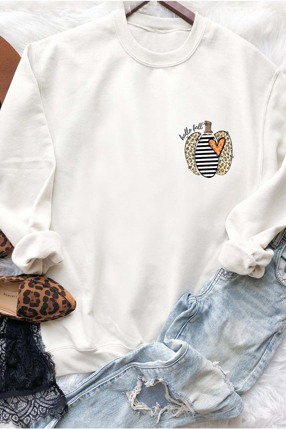 Hello Fall Pumpkin Pullover Sweatshirt | JB Boutique |