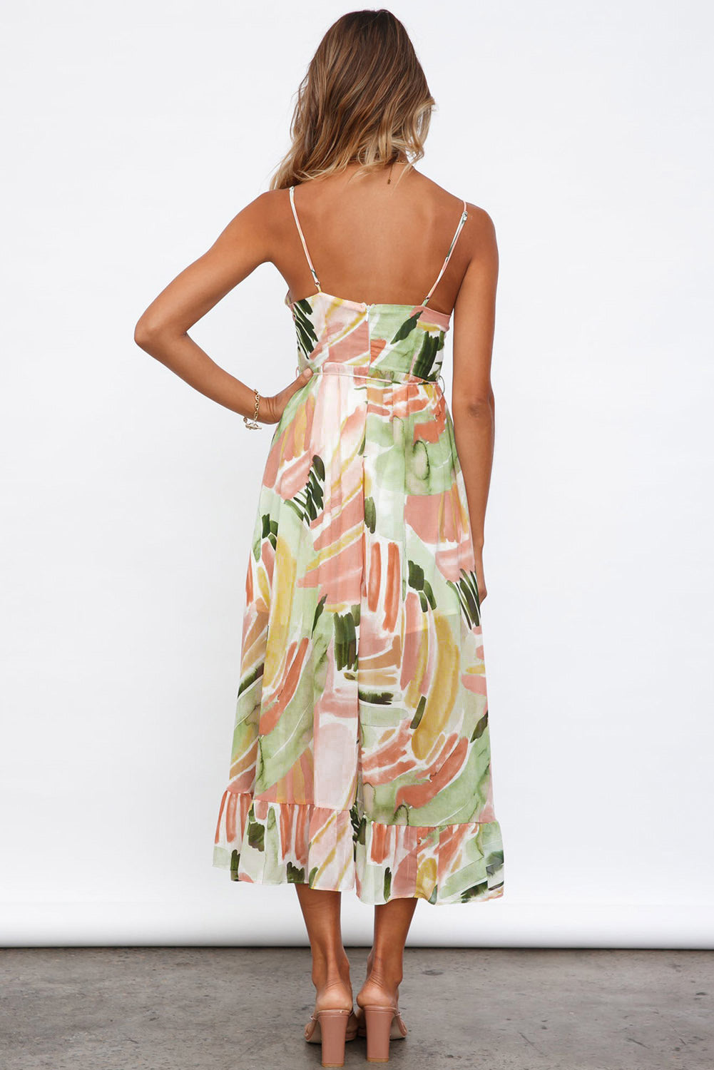 Abstract Spaghetti Strap Maxi Dress | JB Boutique |