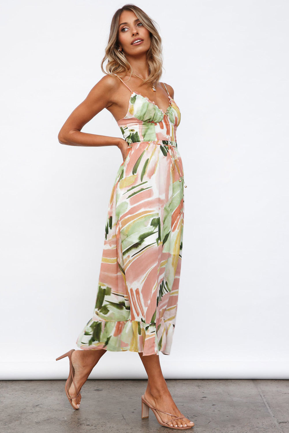 Abstract Spaghetti Strap Maxi Dress | JB Boutique |