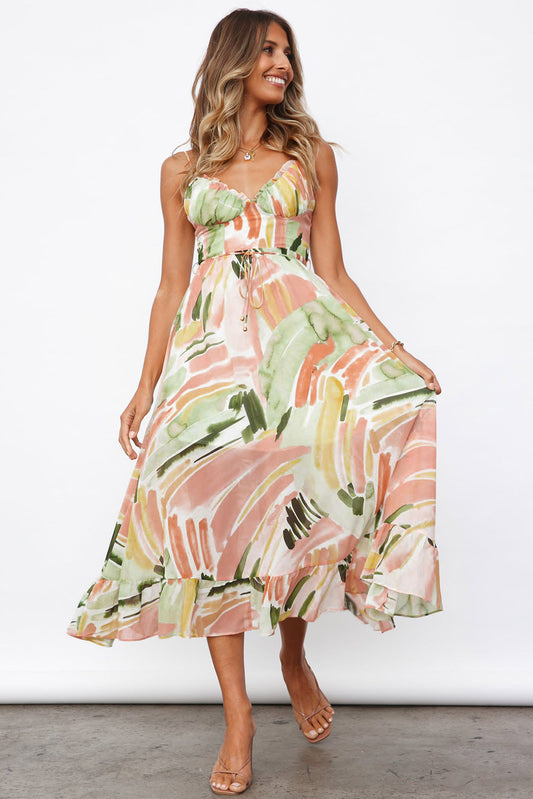 Abstract Spaghetti Strap Maxi Dress | JB Boutique |