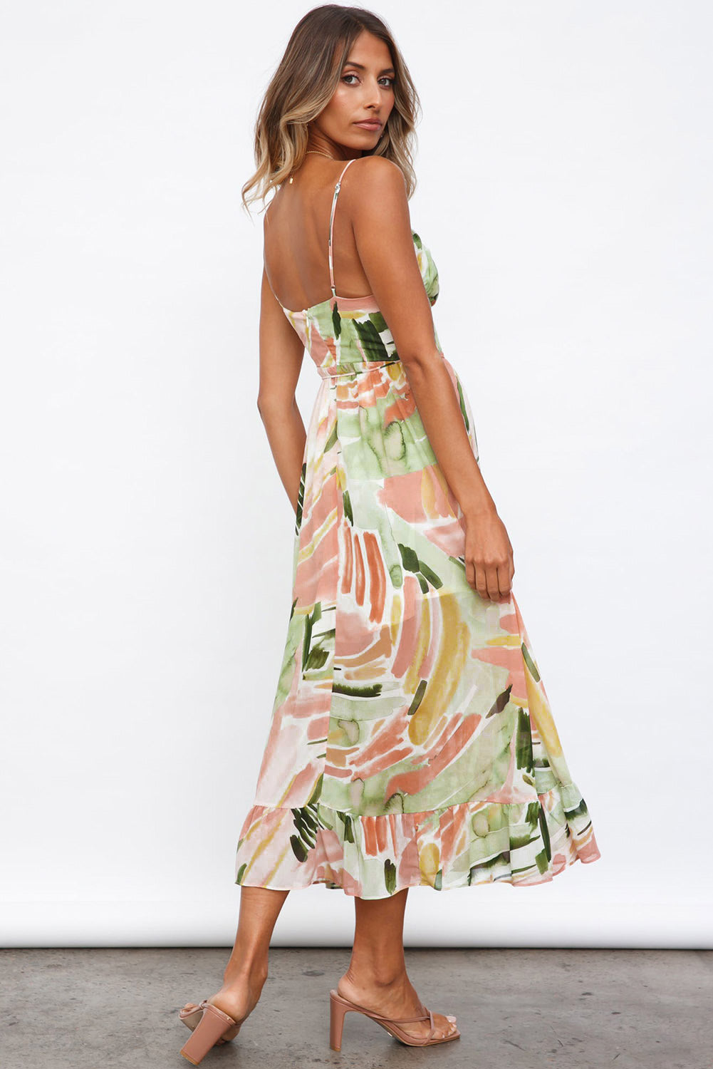 Abstract Spaghetti Strap Maxi Dress | JB Boutique |
