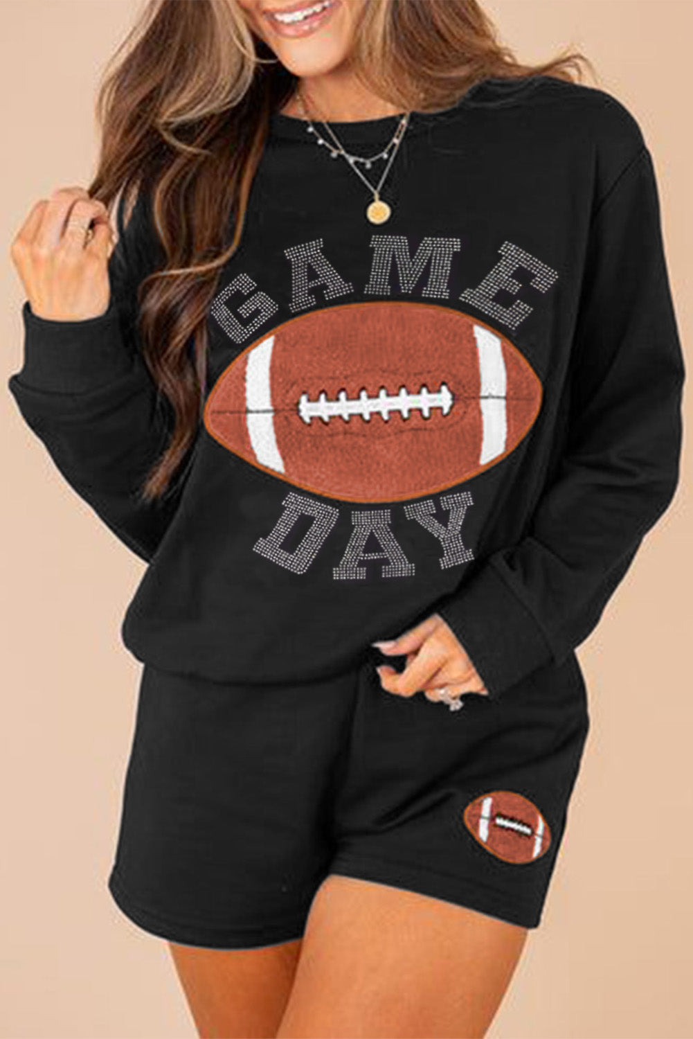 GAME DAY Football Graphic Pullover and Shorts Set | JB Boutique|