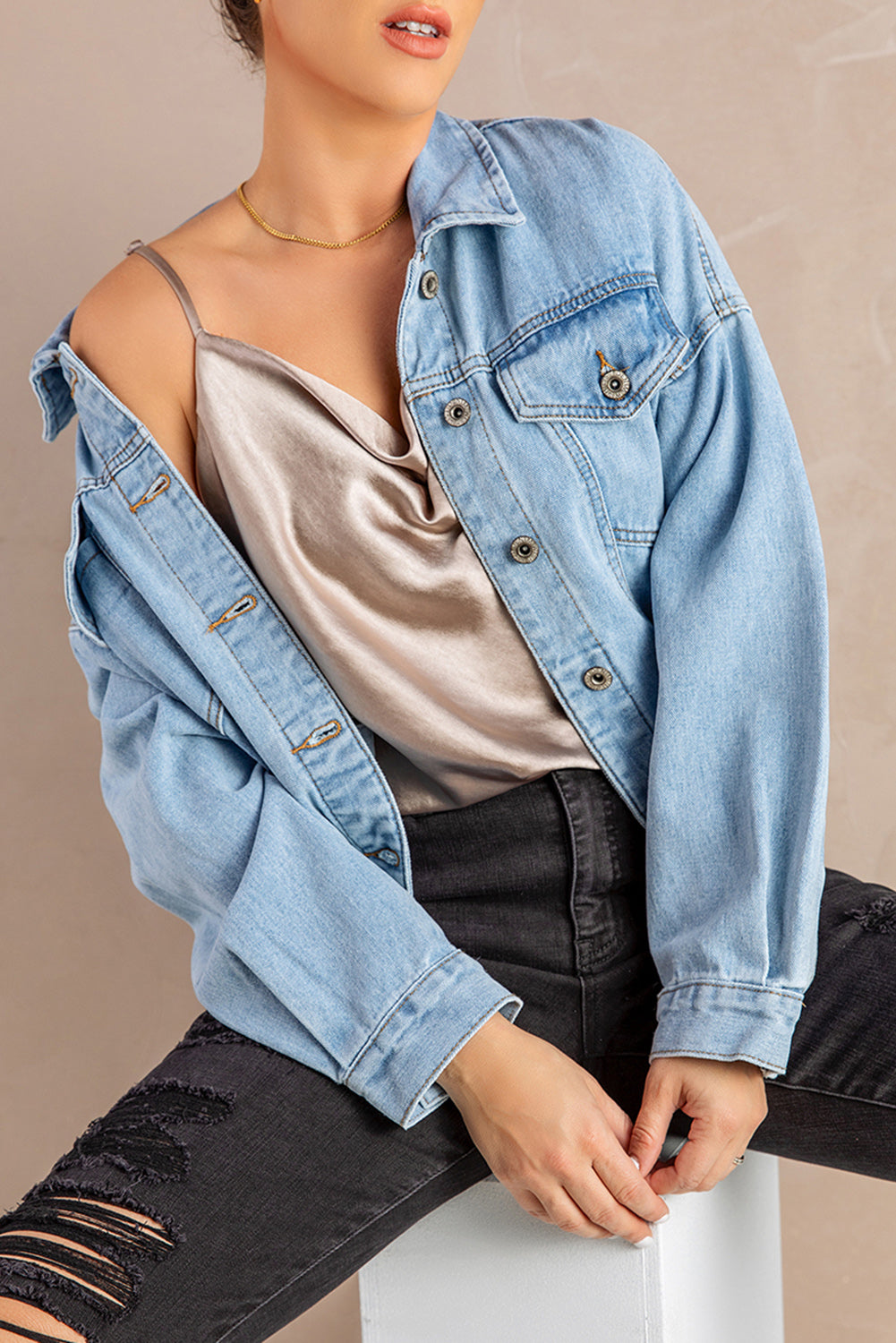 Acid Washed Denim Jacket | JB Boutique |