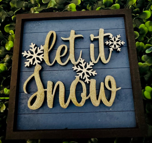 Interchangeable Insert Christmas - Let It Snow - Burlapitup - STV