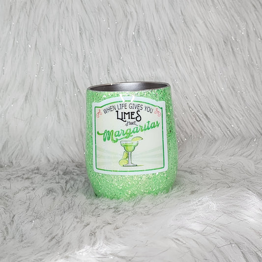 Limes and Margaritas - Wine Cup - Glitter Boss