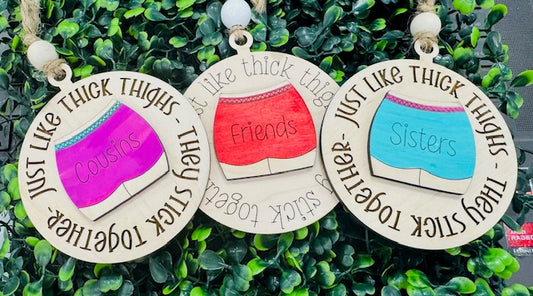 Thick Thighs Ornament/Package Tag - STV