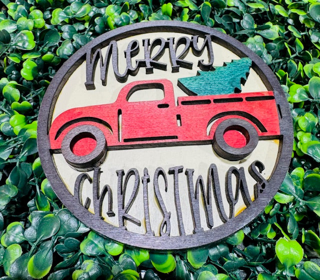 Magnetic Insert - Christmas Red Truck - STV