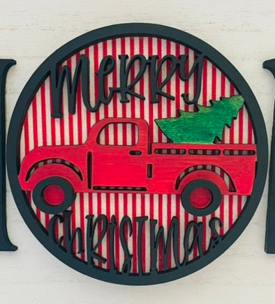 Magnetic Insert - Christmas Red Truck - STV