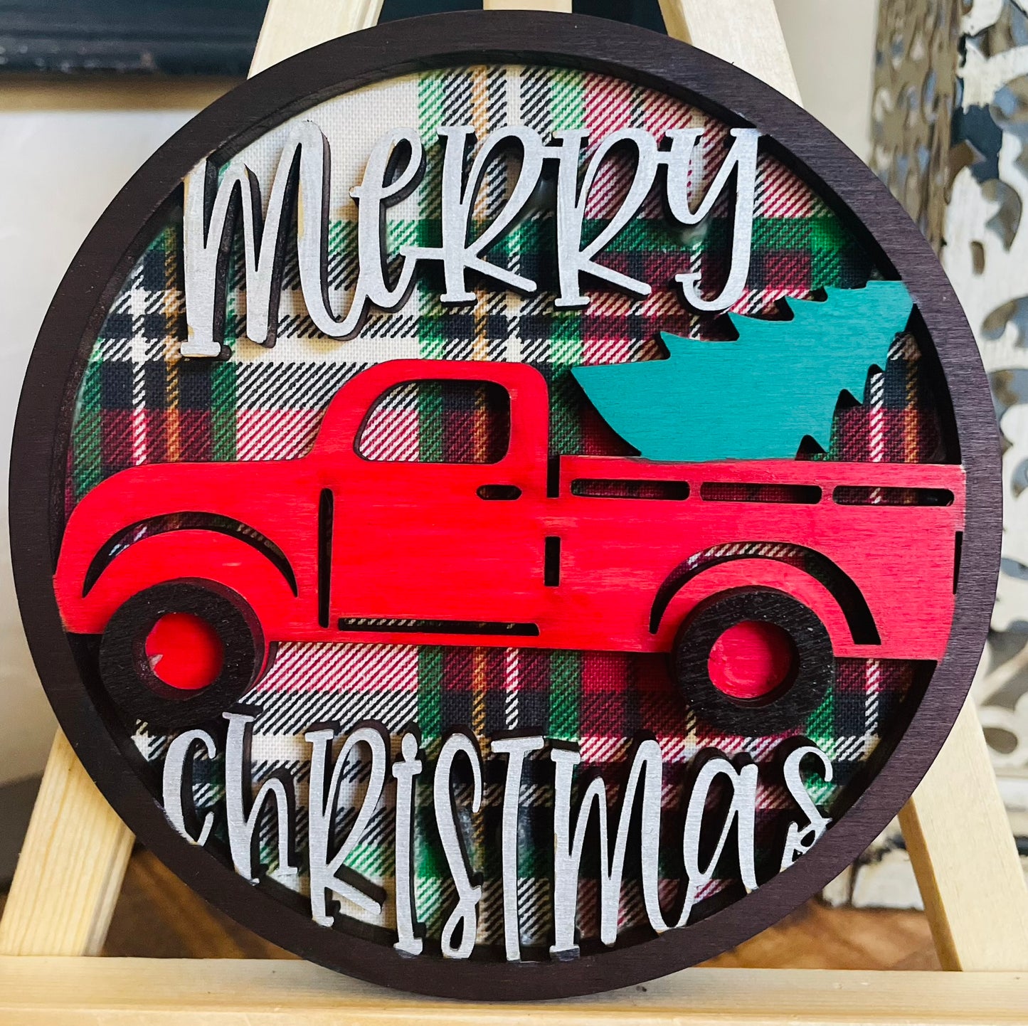Magnetic Insert - Christmas Red Truck - STV