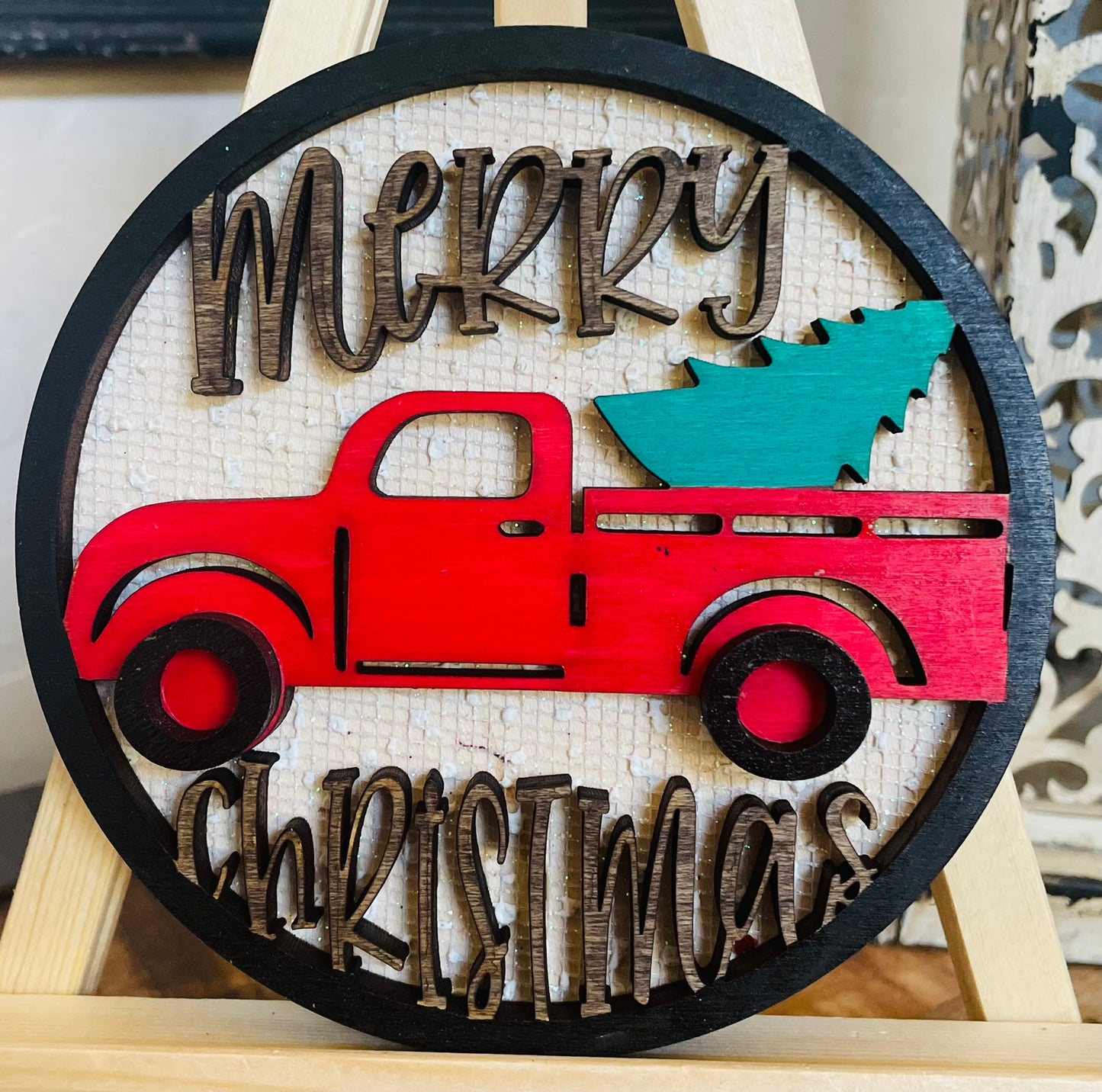 Magnetic Insert - Christmas Red Truck - STV