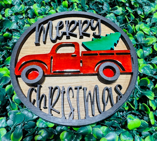 Magnetic Insert - Christmas Red Truck - STV
