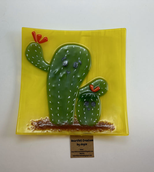 Plate - Mother/Child Cactus