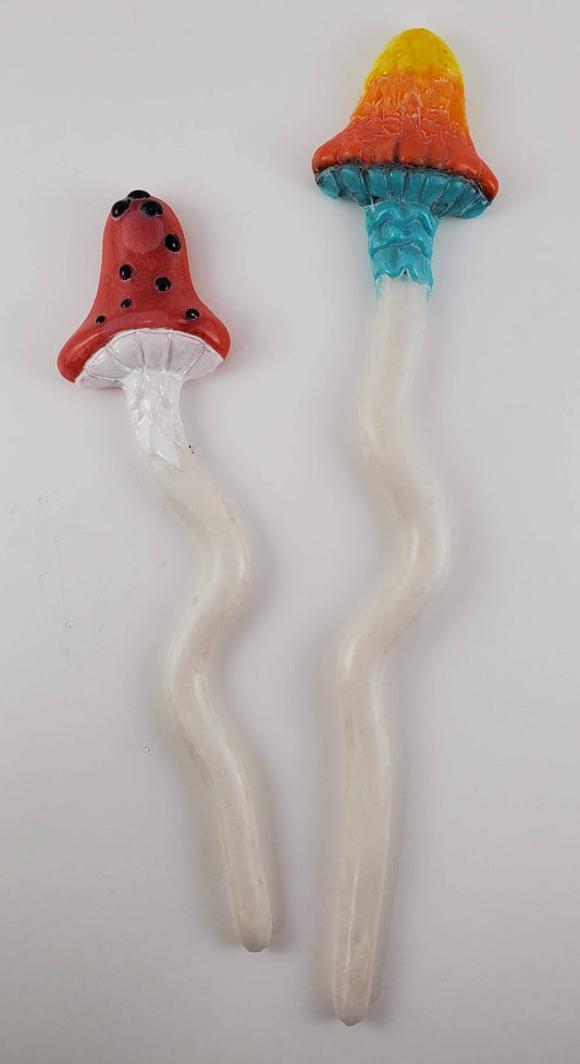 Plant Stake - Small Casted Mushroom