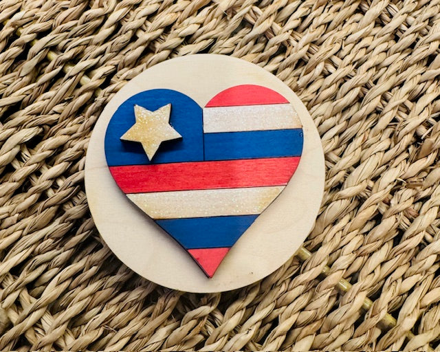 Magnetic Insert - Patriotic Heart - STV