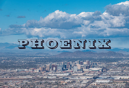 Downtown Phoenix photograph on postcard