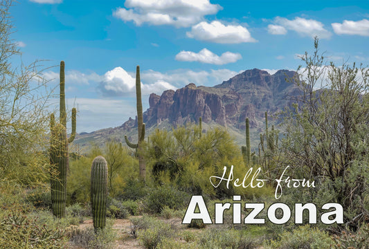 Hello from Arizona Superstition Mountain Postcard