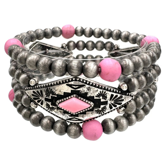 PINK NAVAJO BRACLET