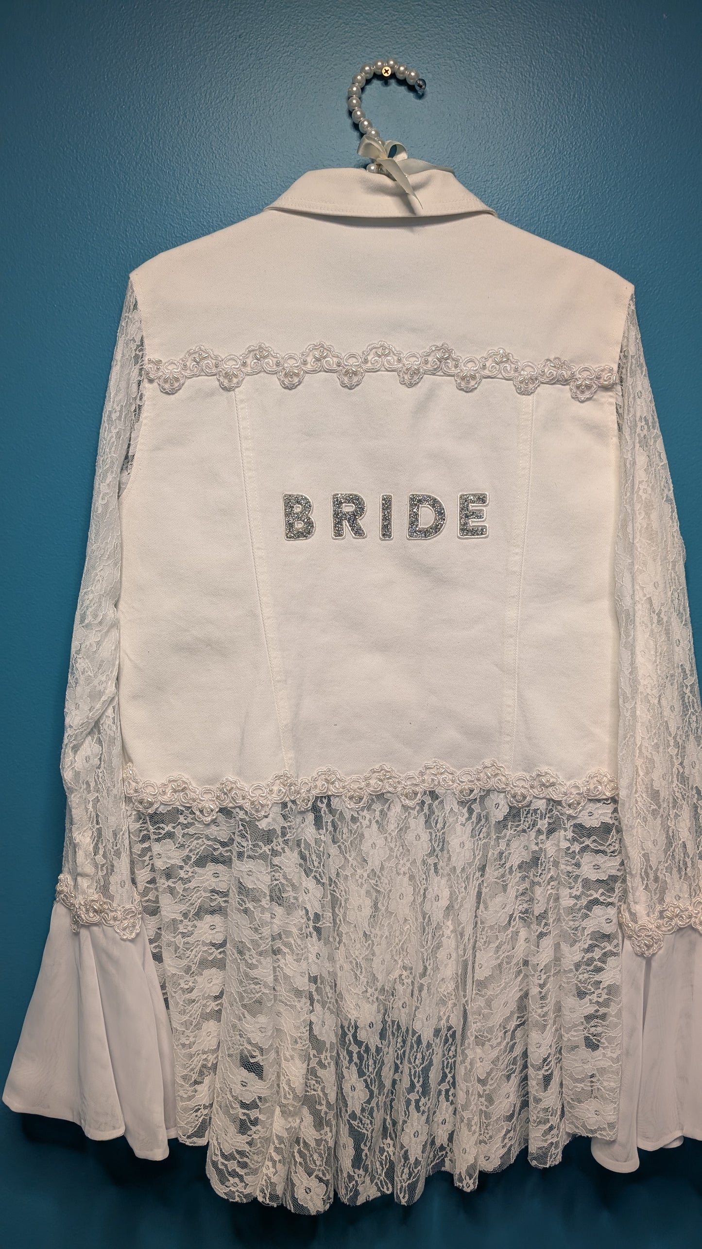 1023 White Denim Bride Jacket - Bougie Denim Couture