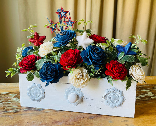 Patriotic Long Box - LUNA WOOD FLOWERS