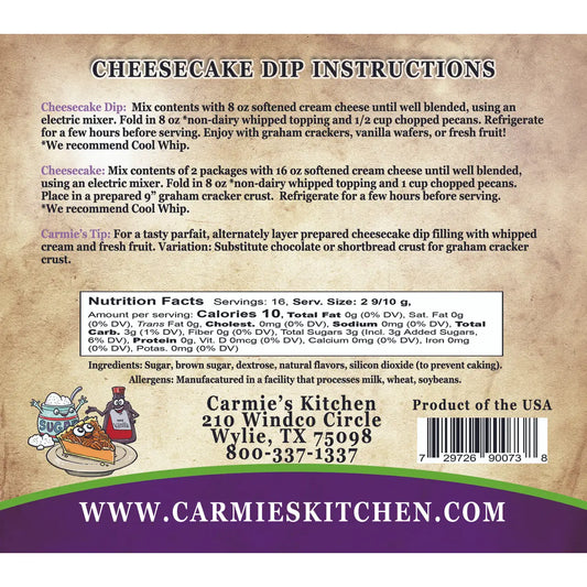 Carmie's Kitchen Pecan Pie Cheesecake Mix