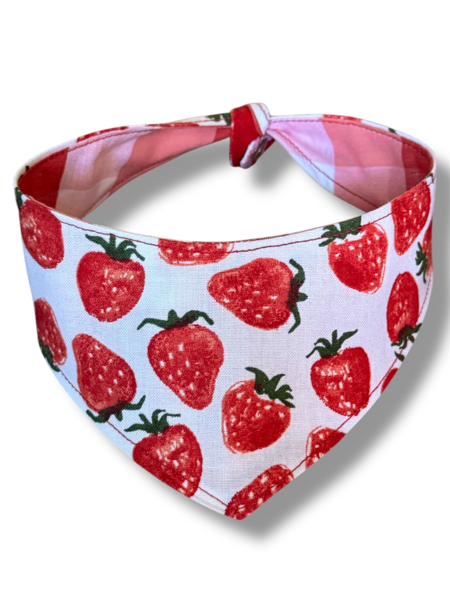 Strawberry fields reversible dog bandana