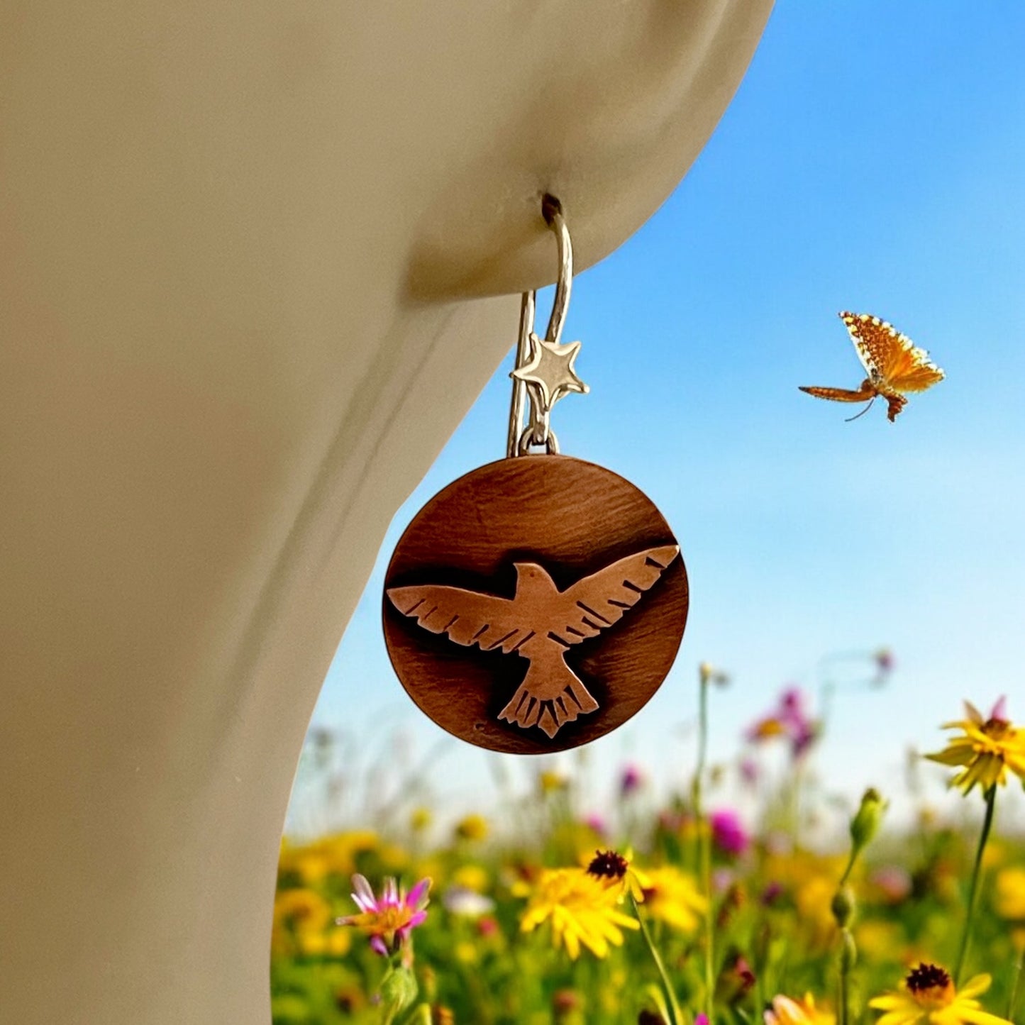 "Skyward" Handmade Copper and Sterling Silver Earrings