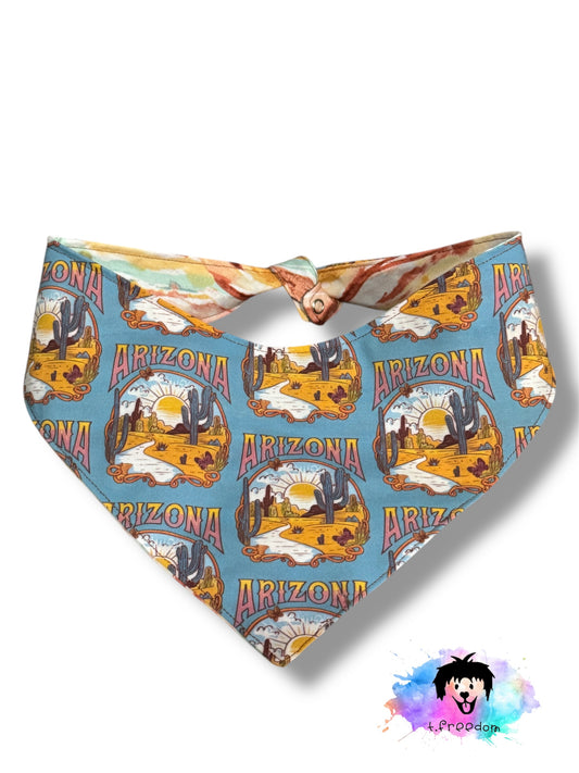 Saguaro Sunset reversible dog bandana