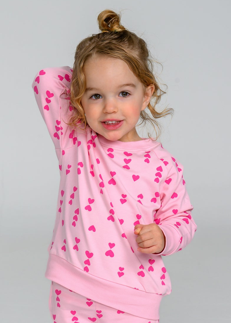 Pink-on-Pink Hearts Sweatshirt