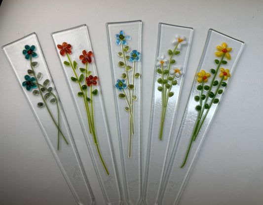 Plant Stake - Frit Floral Wide