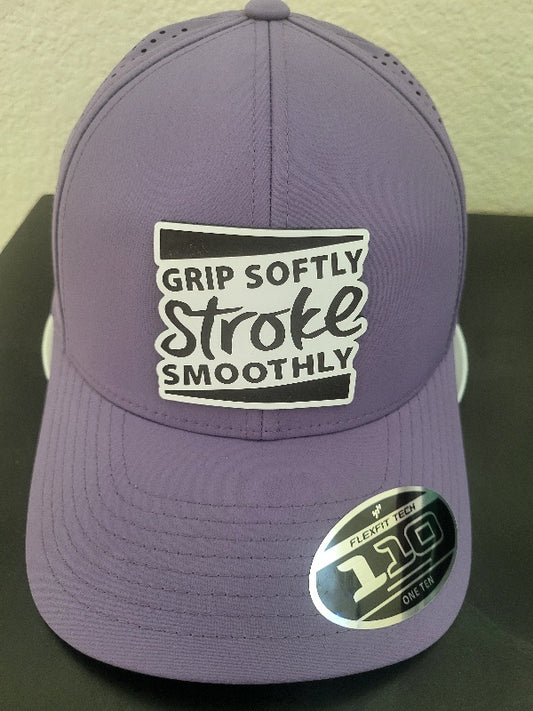 Grip Softly-Stroke Smoothly Cap (Purple) from Social Golf Gear