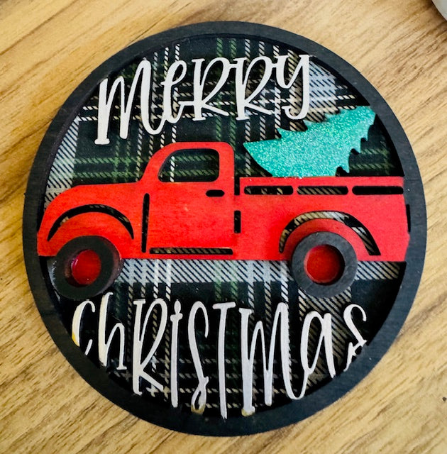 Magnetic Insert - Christmas Red Truck - STV
