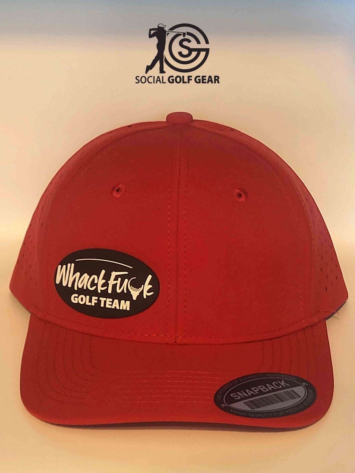 Whack Fuck Golf Team Cap (Red- Logo Right) from Social Golf Gear