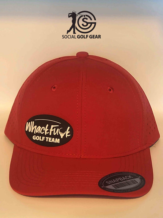 Whack Fuck Golf Team Cap (Red- Logo Right) from Social Golf Gear