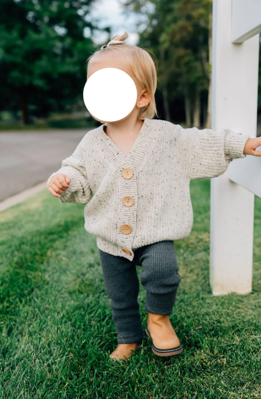 Heather Grey Chunky Knit Cardigan