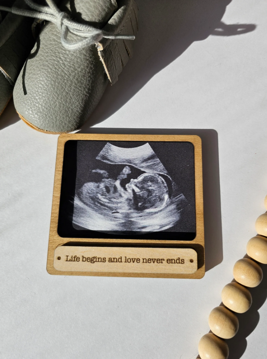 Saying Ultrasound Frame- Oak and Rose