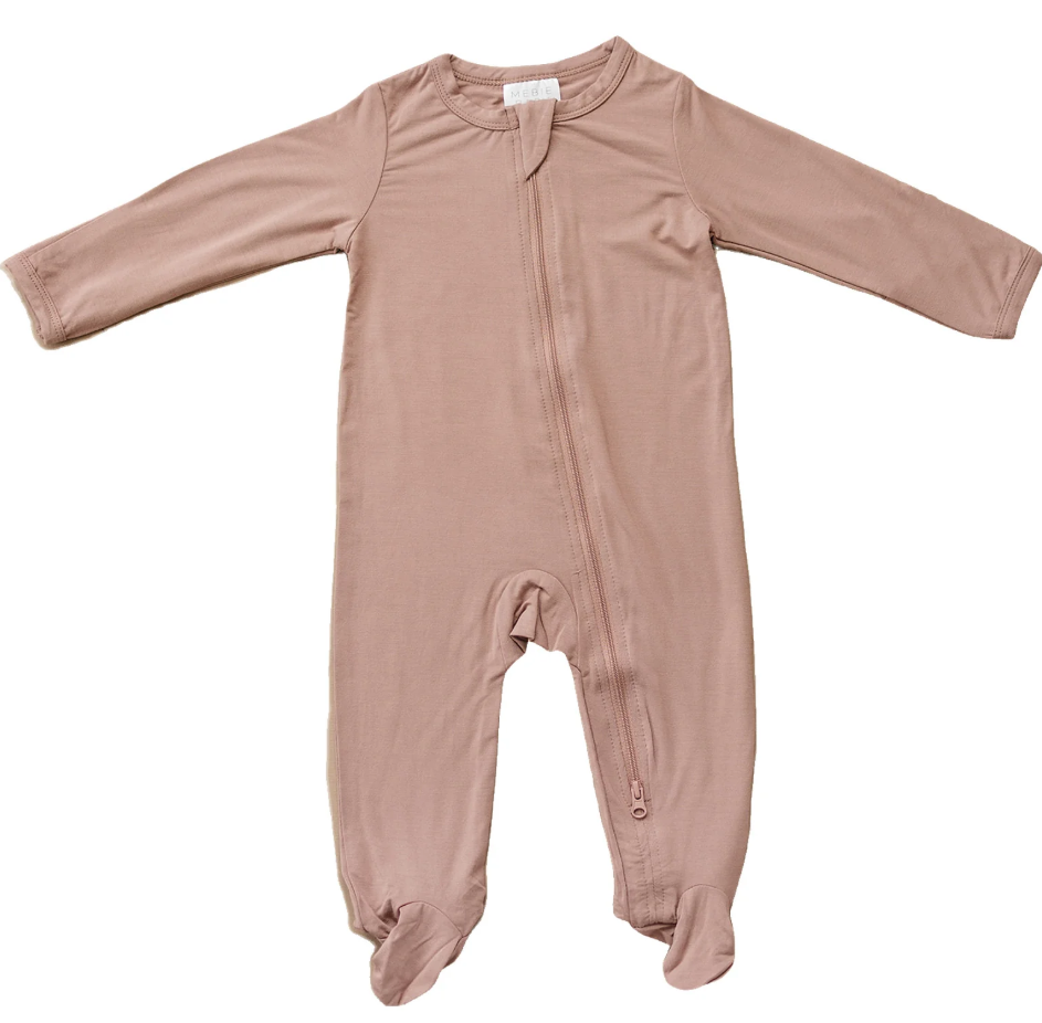 Dusty Rose Bamboo Footed Zipper Oak & Rose