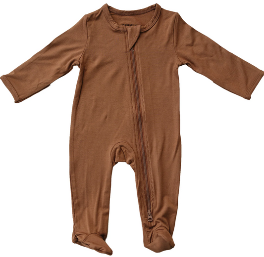 Rust Bamboo Footed Zipper Oak & Rose